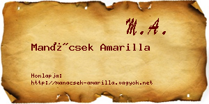 Manácsek Amarilla névjegykártya